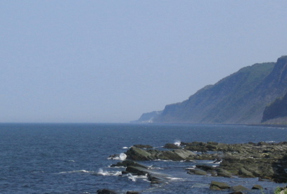 Looking along the Gaspe coast