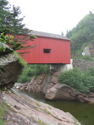 The side of the covered bridge