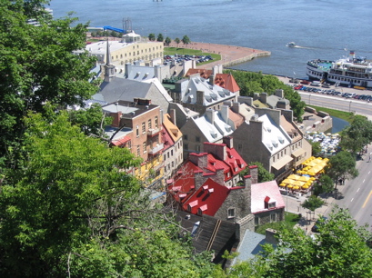 Looking down on lower ville de Quebec!