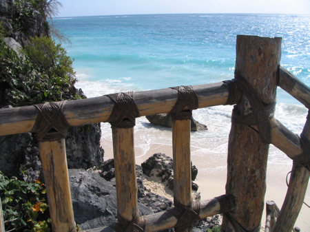 Detail of stairway at Tulum ruins Detail of stairway at Tulum ruins