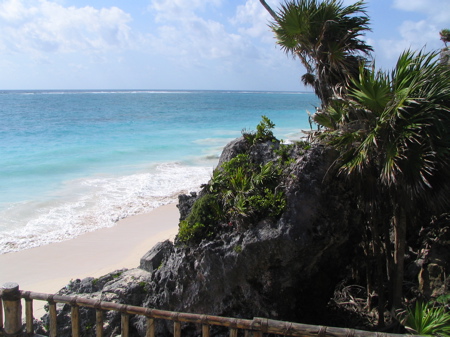 Ocean view at Tulum ruins Ocean view at Tulum ruins