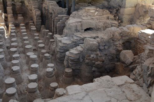 Hypocaust heating system in the bathhouse